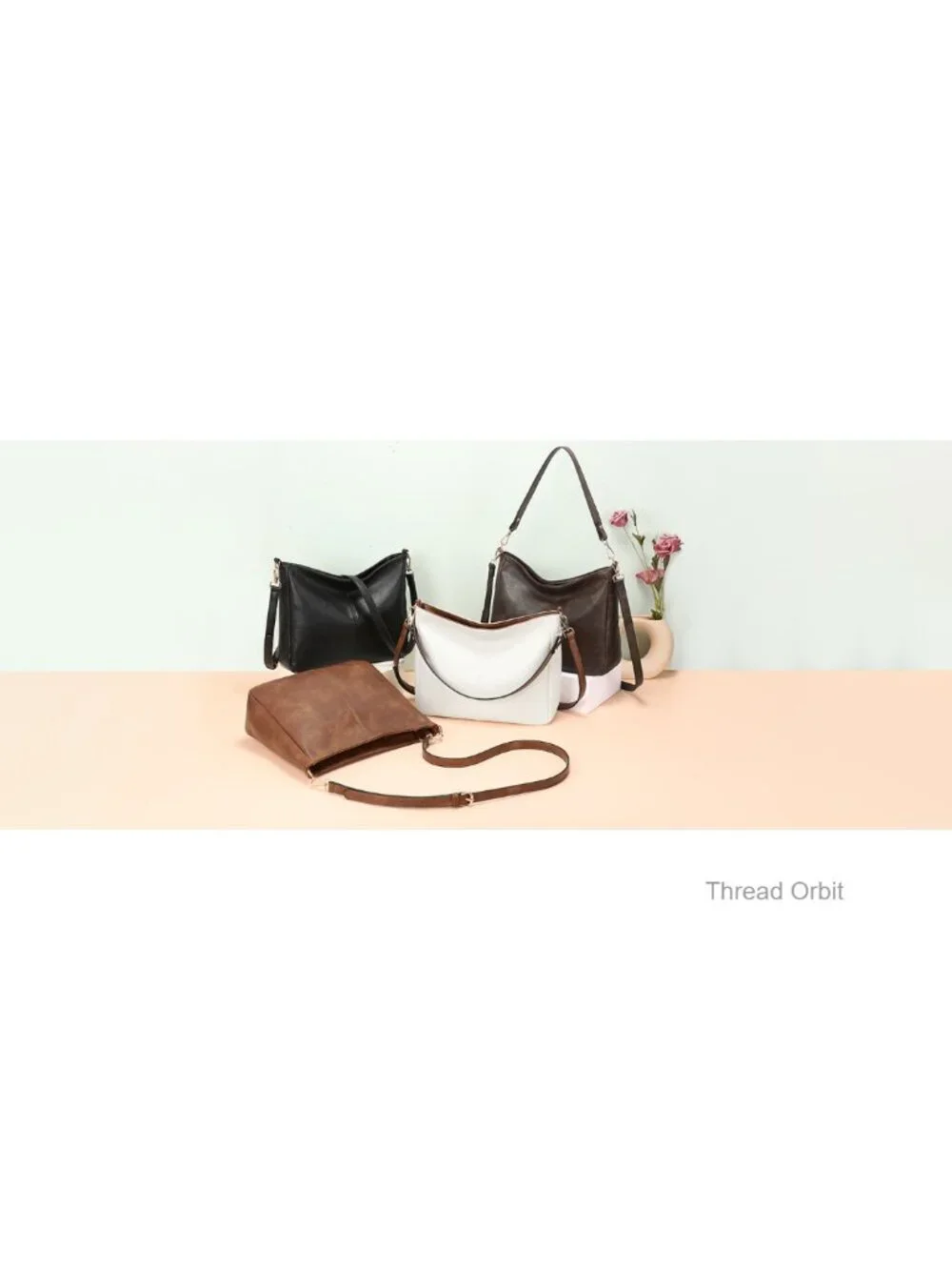 Women's Hobo Bag Soft Vegan Leather Shoulder Crossbody Purse Large Tote Multi